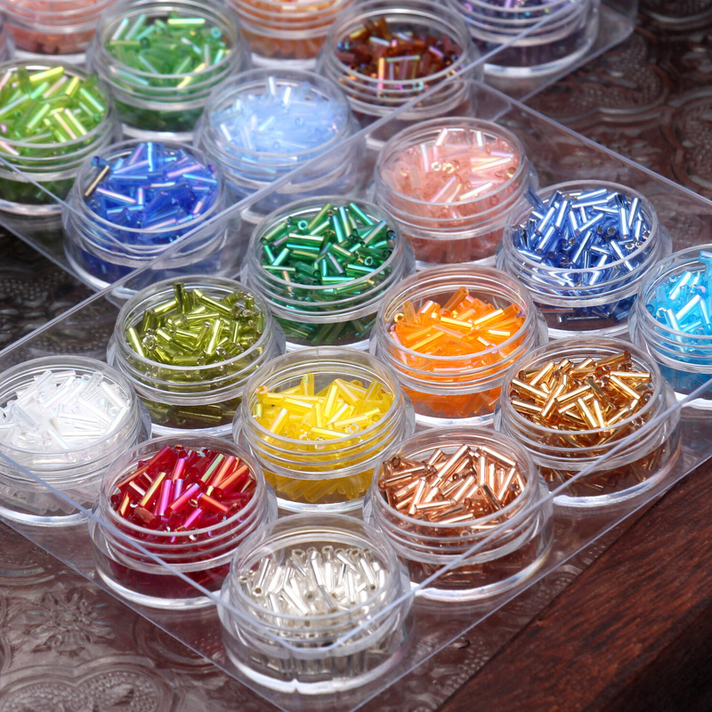 【 6mm长管珠】透明炫彩灌银管珠服装饰品团扇diy法式刺绣配件 - 图0