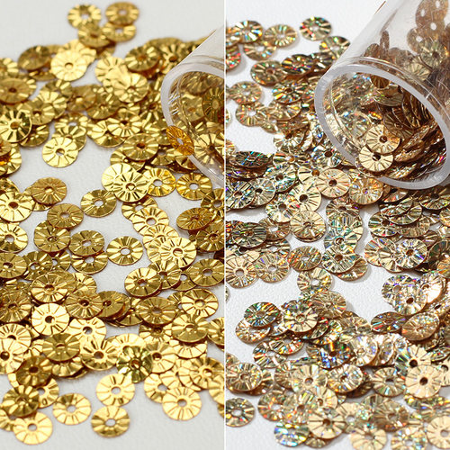 【4mm车轮片/太阳花】法式刺绣亮片服装配料手缝珠绣亮片娃衣辅料 - 图0