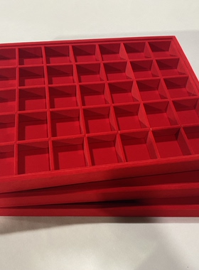 红色40*30绒布首饰盘耳环首饰展示盘手镯项链戒指珠宝盘收纳托盘