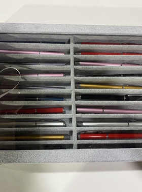 20格钢笔收纳盒名笔抽藏陈列箱透明天窗玻璃防尘展示盒文具笔收纳
