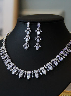 新娘结婚项链耳环套装婚纱礼服