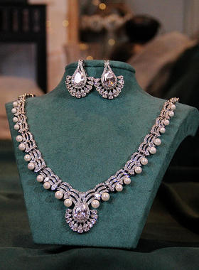 BWBRIDE锆石项链婚纱新娘首饰