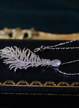 BWBRIDE超仙羽毛胸针毛衣链两用