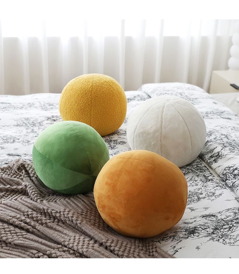 现代简约样板间圆球形抱枕装饰靠焦糖色球绿色稀奇古怪沙发圆靠枕,淘宝优惠券,粉丝福利购,淘宝优惠卷