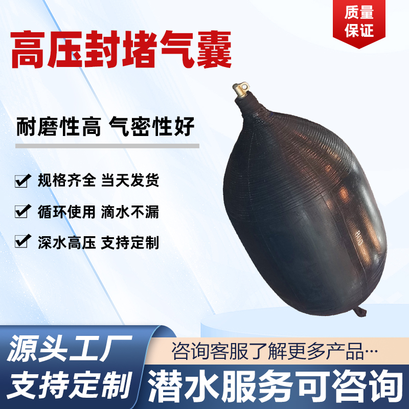 0.2mpa超高压堵水气囊深水深井市政管道封堵止水橡胶堵漏5米10米 - 图0