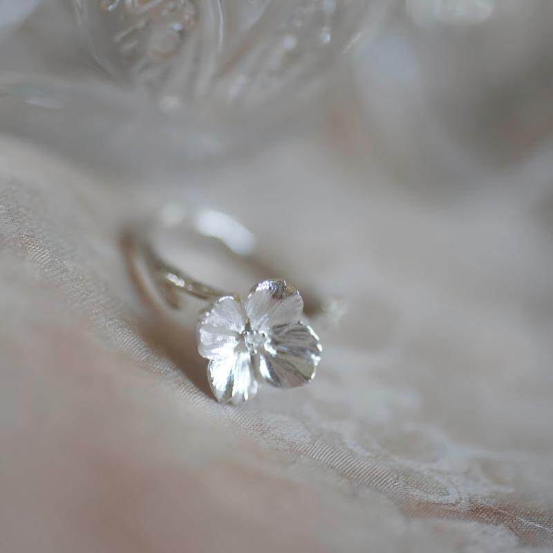 Original Design Flower Open Ring