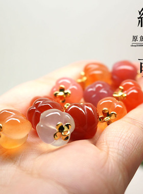 银镀金玛瑙糖果色DIY吊坠手链