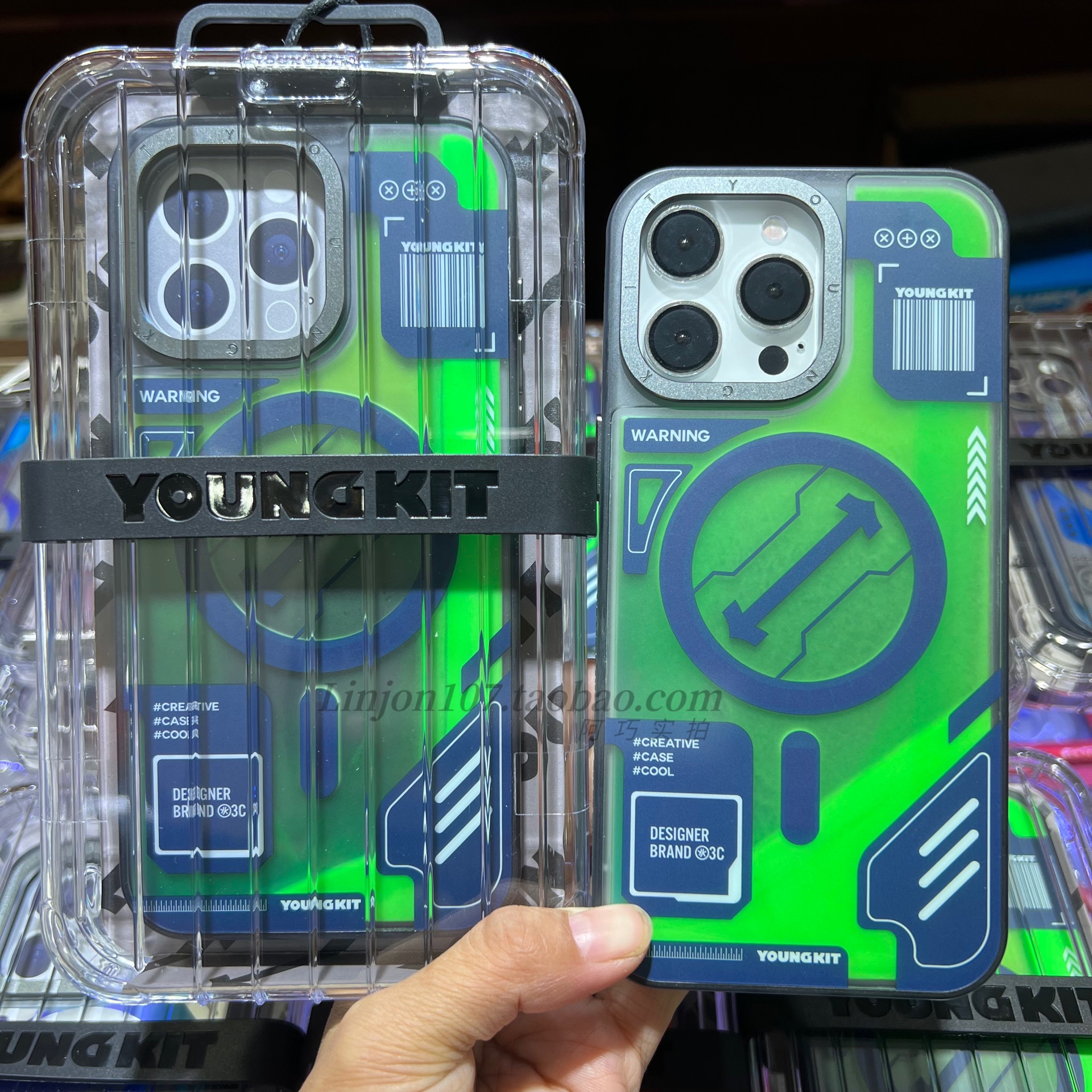 Youngkit「银河」猿气适用苹果15promax手机壳液体流沙磁吸防摔创意潮壳 - 图0