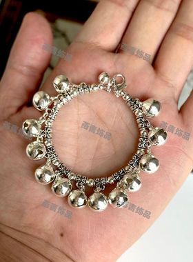 跳舞蹈金银色铃铛有声音会响儿童手镯女简约中国风民族风道具学生