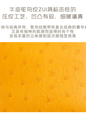 鸵鸟纹首饰收纳包牛皮包