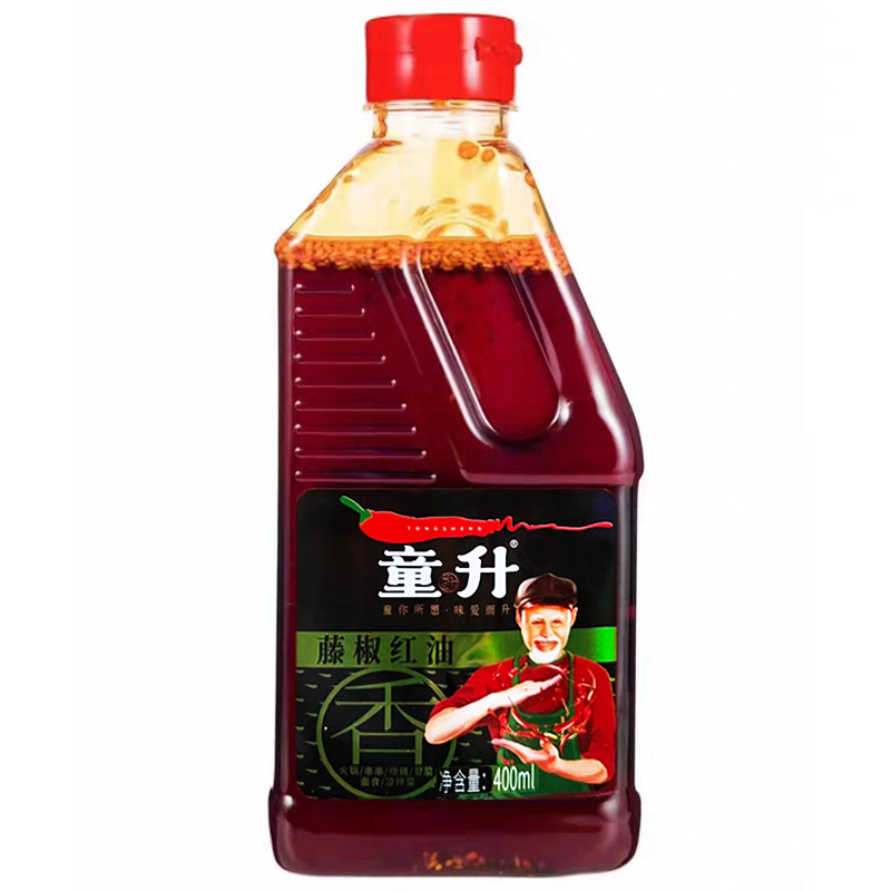 童升麻辣红油400ml 凉拌菜夫妻肺片泼辣子藤椒辣椒油香辣四川红油 - 图2