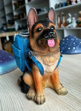 美式可爱创意笔筒狗办公室桌面