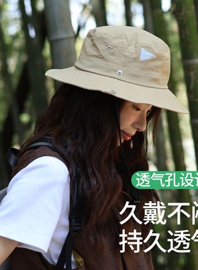 美作2025新款黑色渔夫帽女夏季