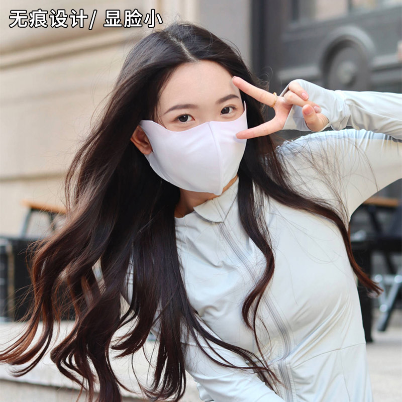 2025夏季新款3D立体冰皮无痕防晒口罩UPD+护眼角面罩防紫外线 - 图1