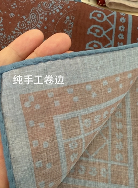 韩国东大门复古图腾格子印花丝棉67cm多功能方巾领巾四季通用丝巾