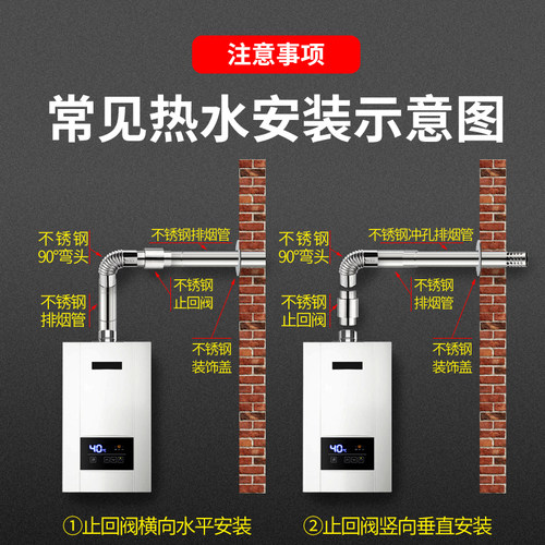 燃气热水器不锈钢排烟管排气管直径6cm配件弯头60软烟管铝箔 - 图1
