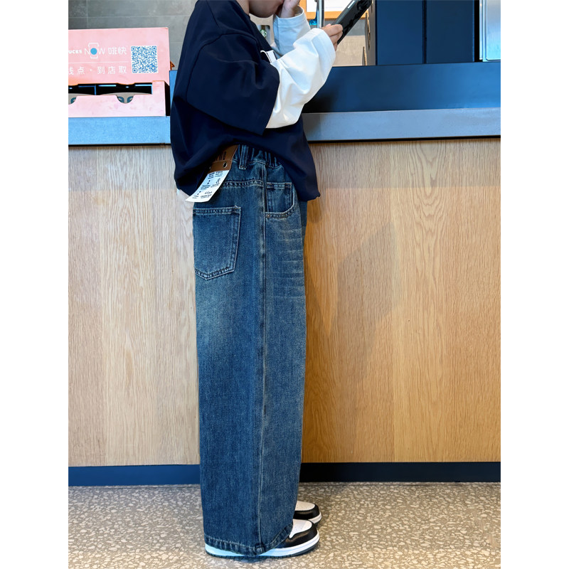 凯文家童装春秋新品男童中大童个性口袋洗水直筒牛仔裤宽松休闲裤,淘宝优惠券,粉丝福利购,淘宝优惠卷