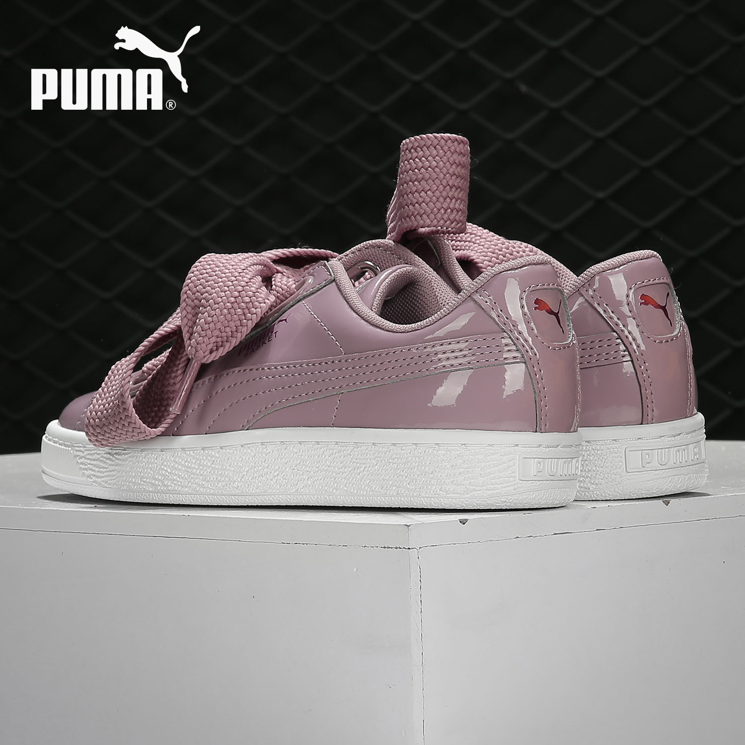 Puma/彪马正品 Basket Heart Patent Wn's 女子休闲板鞋363073-21 - 图1