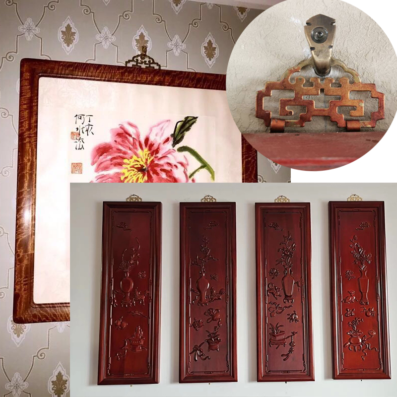 纯铜中式古典画框挂钩挂匾勾匾托铜挂钩铜钉圆画框十字绣黄铜挂钩 刘氏铜业 淘优券
