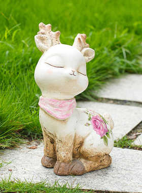 可爱小鹿兄妹一对庭院落地摆件