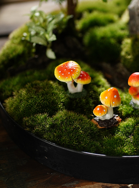 仿真小蘑菇摆件微景观造景花盆