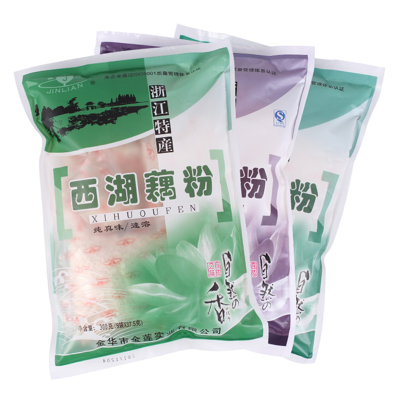 金莲藕粉速溶西湖藕粉纯真/高钙/多营养300克*3袋组合装,淘宝优惠券,粉丝福利购,淘宝优惠卷