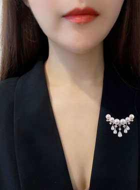 气质百搭天然淡水女流苏胸针别针