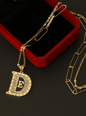 时尚字母D长项链大气百搭女