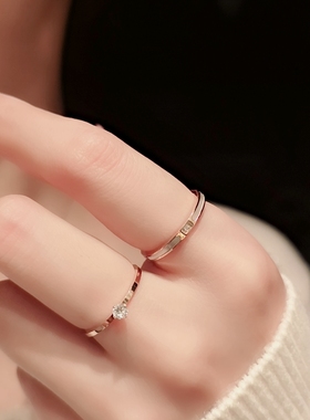 天然贝壳戒指女超细款简约韩版