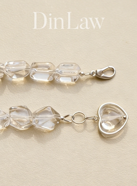 鼎珞925银天然白水晶吊坠项链