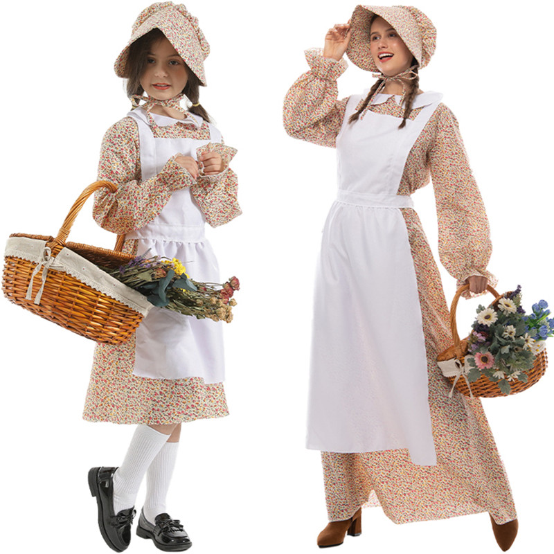 英国田园风格拍摄服 六一节亲子装扮 欧洲平民扮演服童话剧表演服