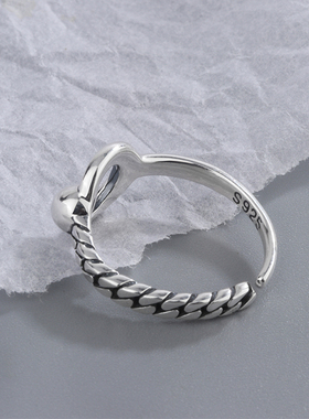 庭祥凯纯银饰戒指S925个性开口