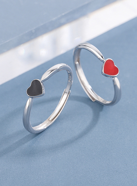 饰品滴胶爱心小众百搭开口女戒