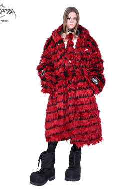 PINKSPINK原创电月黑红毛毛领带