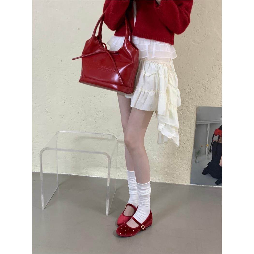 法式铆钉玛丽珍鞋女平底温柔风一字扣内增高4cm单鞋,淘宝优惠券,粉丝福利购,淘宝优惠卷