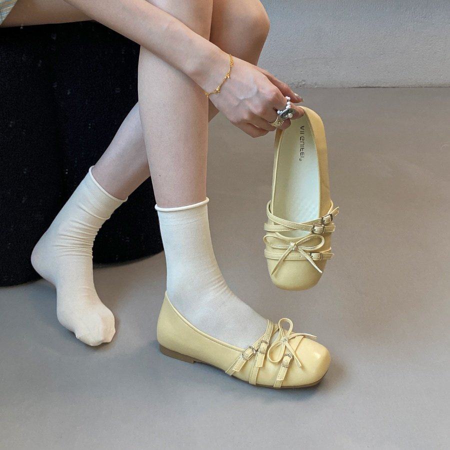 2026新款法式浅口蝴蝶结玛丽珍鞋女平底一字扣带芭蕾舞鞋配裙单鞋,淘宝优惠券,粉丝福利购,淘宝优惠卷