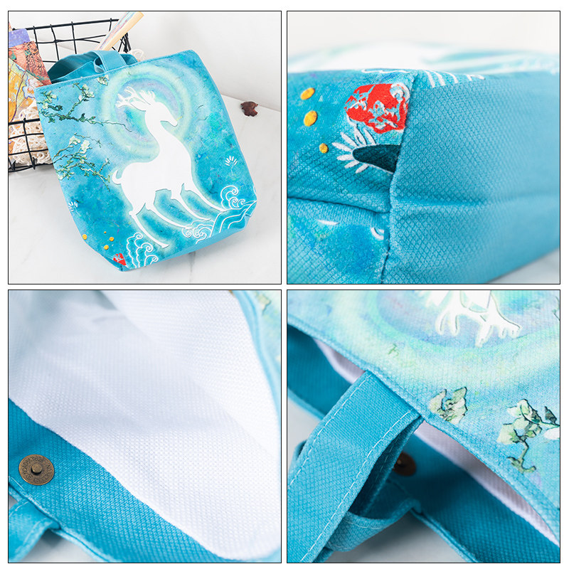 敦煌九色鹿手提遛弯水桶包手腕包收纳小布袋中国风文创旅游纪念品 - 图1