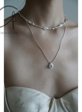 纯银玛瑙行星珠链项链手作