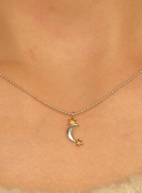 SALE E PEPE 圣诞节系列  纯银镀金双色星月项链