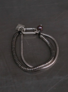 GOTI 黑珍珠石手链 925银 BR1190 意大利 工匠