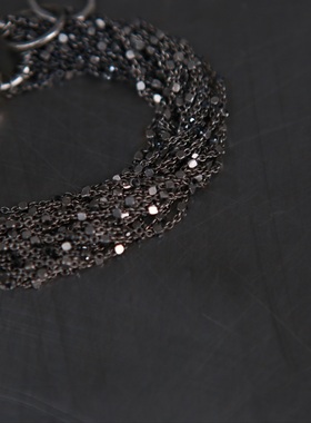 GOTI 斑铜矿晶体手链 925银 BR1061 意大利 工匠