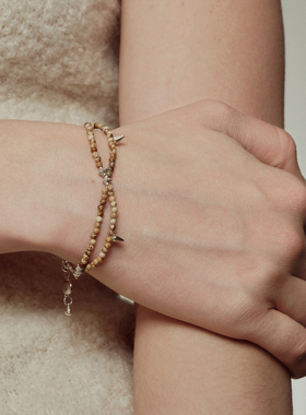 SALE E PEPE 纯银图画石双层串珠手链