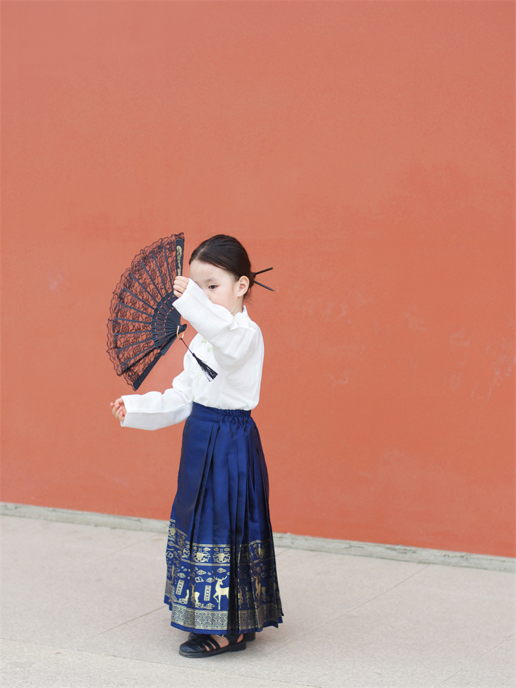 儿童马面裙夏季女童中国风千字文汉服套装薄款小女孩古风摄影服装 - 图2