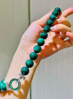 14mm大颗粒高品质天然孔雀石项链锁骨链