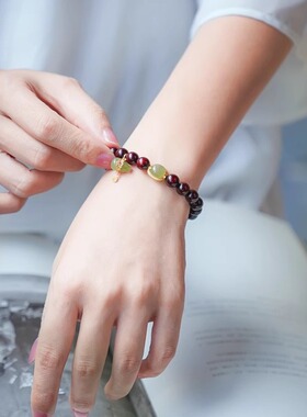 小叶紫檀盘玩佛珠手串和田玉多圈檀香木质手链男女福禄葫芦珠