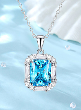 S925银祖母绿冰糖项链女轻奢小众简约设计高级感复古吊坠锁骨链