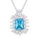 European and American best-selling princess wedding s925 sterling silver necklace women's luxury high-end banquet colorful jewelry versatile jewelry