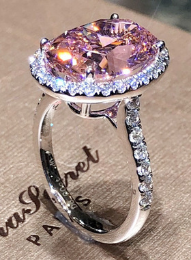 欧美名媛奢华气质大蛋形钻戒指女