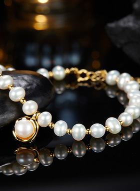 高雅S925纯银搭配天然珍珠项链女小红书直播爆款饰品