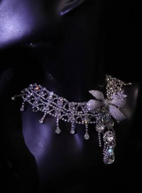 新品闪耀蝴蝶奢华大气高级新娘主婚纱颈饰